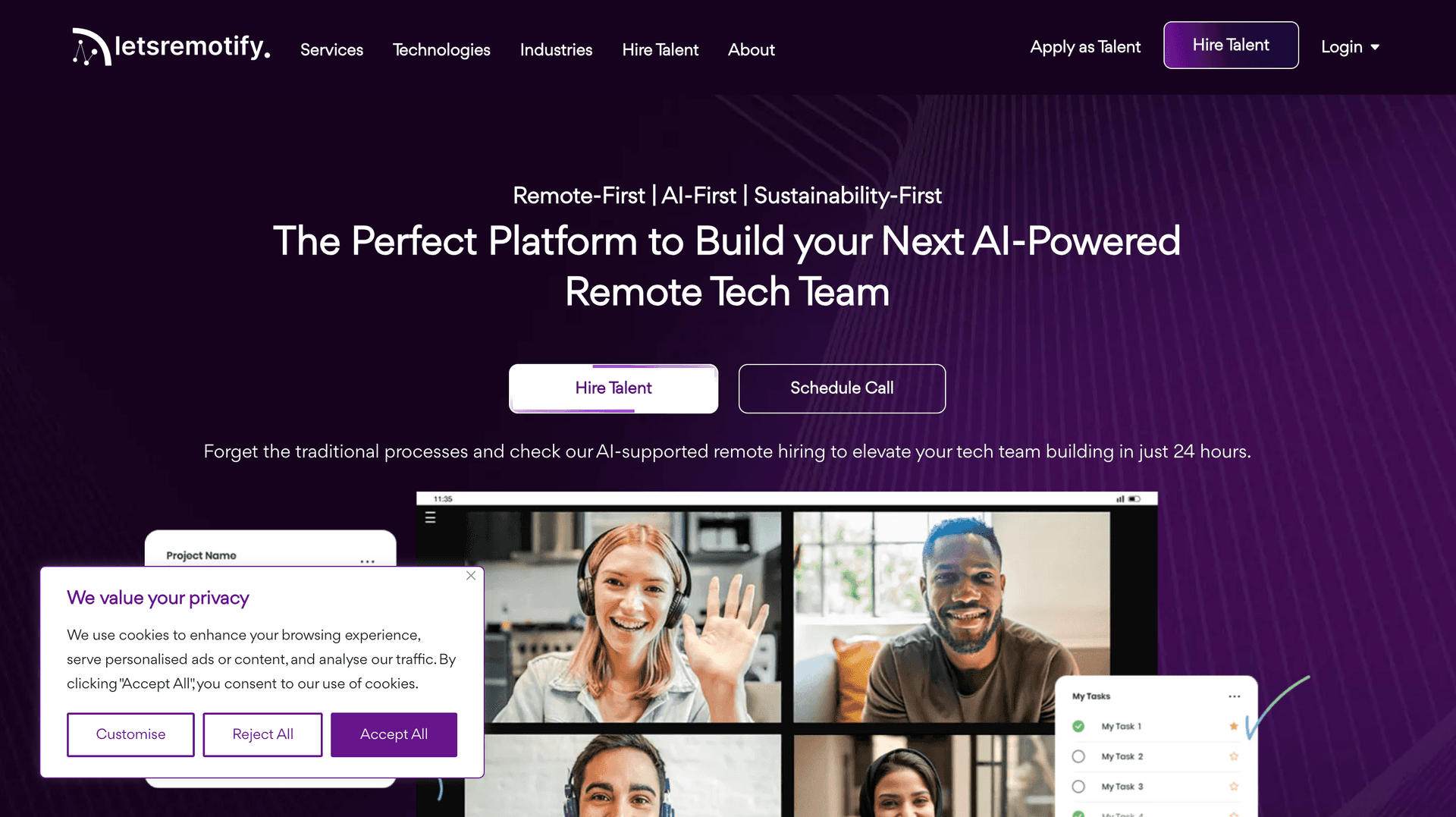 LetsRemotify - Web development project screenshot